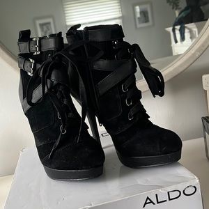 ALDO black heeled booties